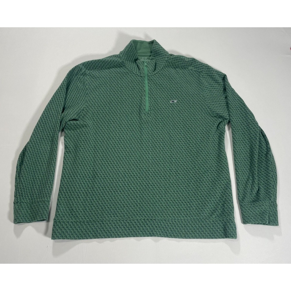 Vineyard Vines Sweater Green 1/4 Saltwater Sweatshirt‎ Martini Glass Men's L